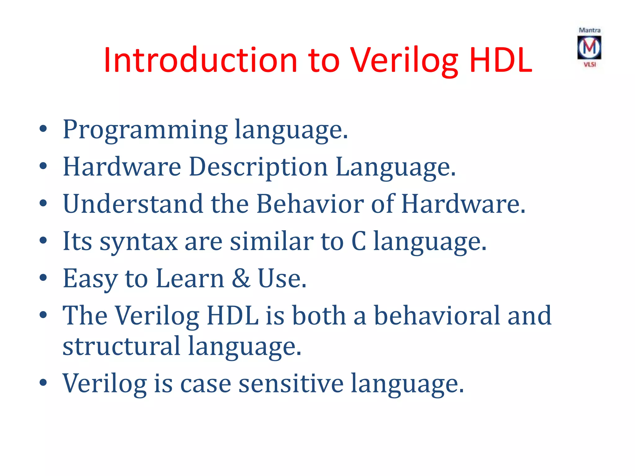 Verilog HDL | PPTX