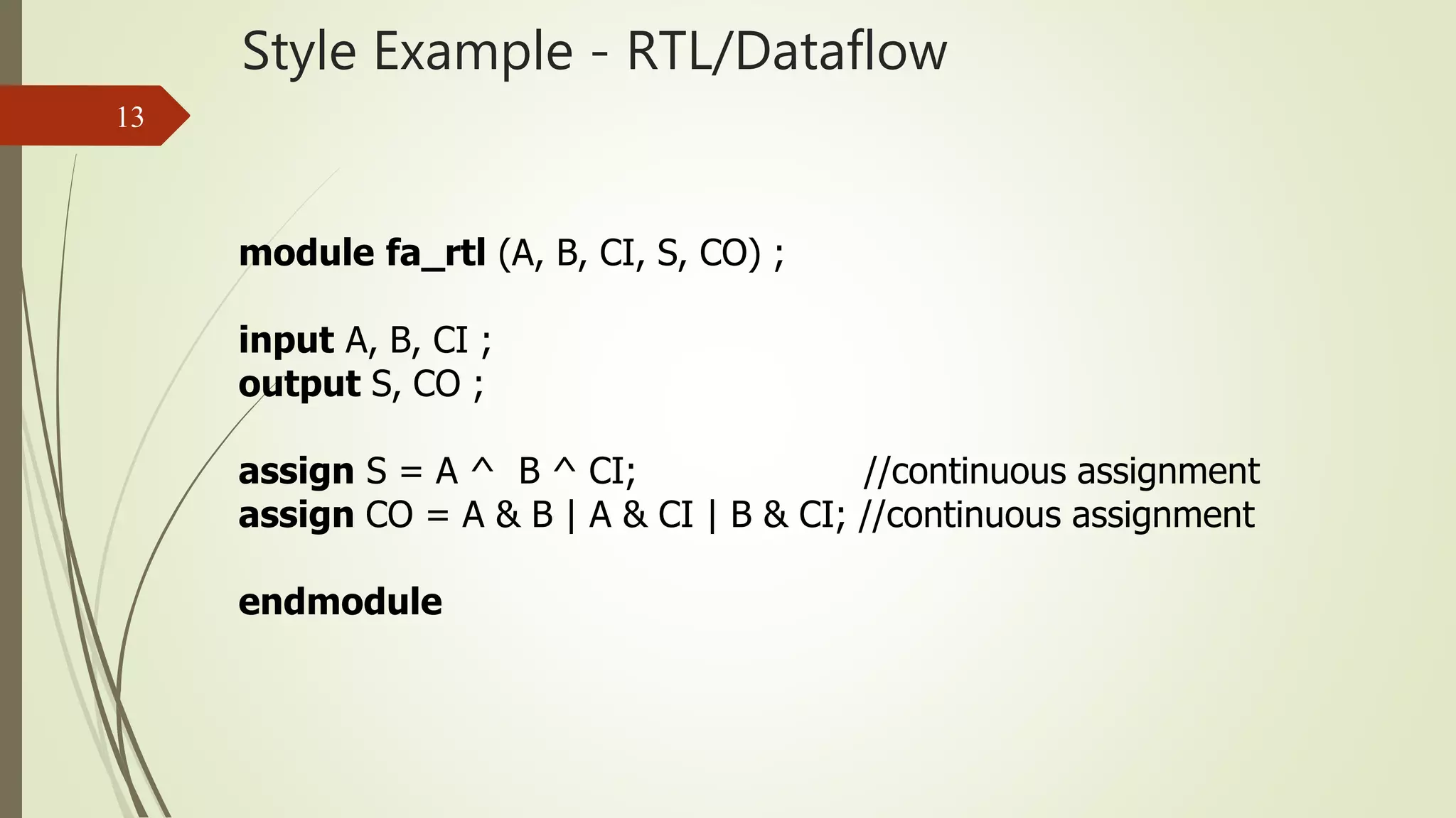 Verilog Tutorial - Verilog HDL Tutorial with Examples | PPT