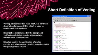 Verilog | PPTX | Programming Languages | Computing