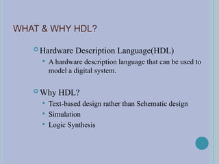 Hdl Computer Introduction to Hardware Description Laungauge | PPT