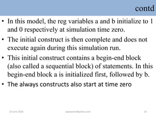 Lect 7: Verilog Behavioral model for Absolute Beginners | PPTX ...
