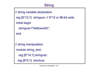 verilog-HDL VERILOG FPGA ECE VLSI DESIGN | PPTX