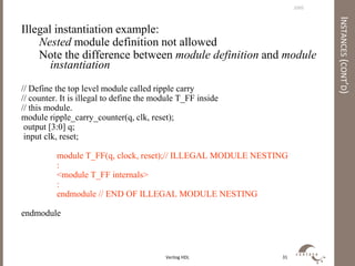 An Introductory course on Verilog HDL-Verilog hdl ppr | PDF
