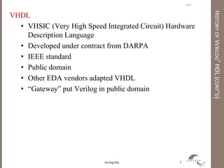 An Introductory course on Verilog HDL-Verilog hdl ppr | PDF