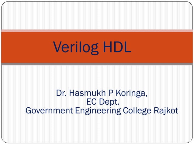 Verilog HDL | PPT