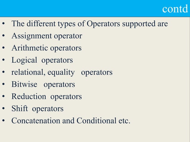 Verilog operators | PPT