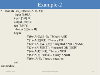 Verilog operators | PPT