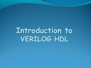 Verilog hdl | PPT