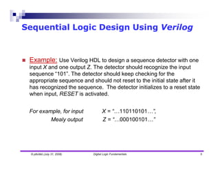 Verilog HDL Introduction -sequential logic | PDF