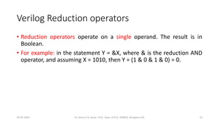Single Operand DSD using Verilog Hardware description Language | PPTX