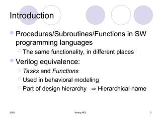 Comprehensive Guide to Verilog HDL Tasks and Functions in Digital ...