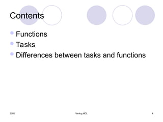 Comprehensive Guide to Verilog HDL Tasks and Functions in Digital ...