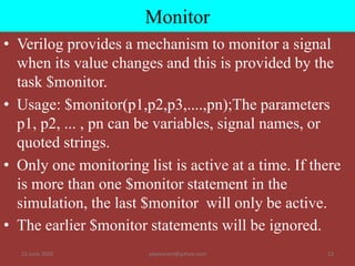 Verilog TASKS & FUNCTIONS | PPTX | Web Development | Internet