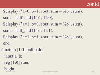 Verilog TASKS & FUNCTIONS | PPT