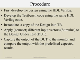 Verilog Test Bench | PPTX