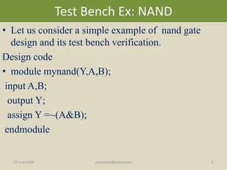 Verilog Test Bench | PPTX