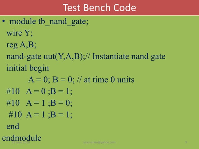 Verilog Test Bench