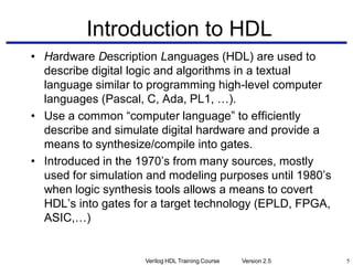 Verilog HDL Training Course | PPT