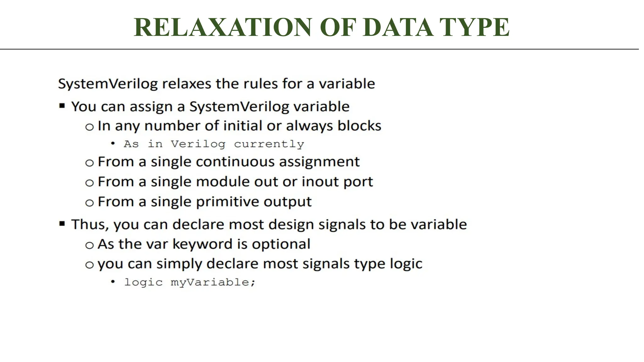 RELAXATION OF DATA TYPE 
