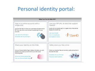 Personal identity portal:  