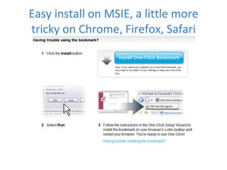 Easy install on MSIE, a little more tricky on Chrome, Firefox, Safari 