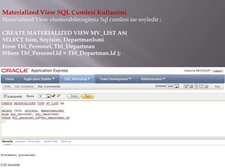 Veritabani Programlama - Oracle V.Egitim - Materialized View Kullanimi ...