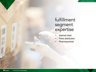 • Internet retail
• Parts distribution
• Pharmaceutical
veritivcorp.com/packaging
 