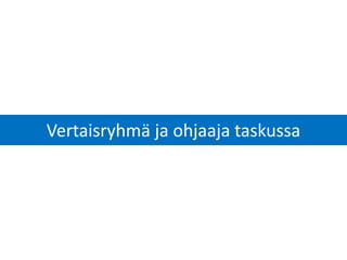 Vertaisryhmä ja ohjaaja taskussa
 