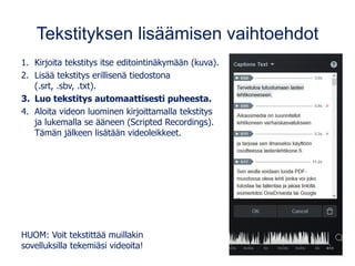 Videosovelluksia
Ohjeita: www.matleenalaakso.fi/p/koulutusdiat.html
Kuvatarinat ja lyhyet videot
• Adobe Express (ent. Spa...