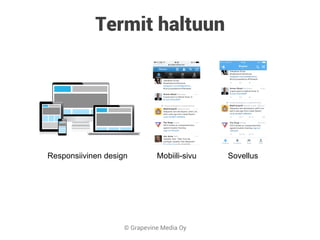 © Grapevine Media Oy
Responsiivinen design SovellusMobiili-sivu
Termit haltuun
 