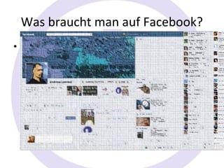 Was braucht man auf Facebook?
• Auf Facebook
  – Jede Person ein Profil
  – Die Pfarrei eine Seite
  – Jede Einrichtung eine Seite
  – Jede Gruppe (Ministranen, Pfarrgemeinderat, …)
    eine Facebook-Gruppe
  – Jede Veranstaltung eine Facebook-Veranstaltung
 
