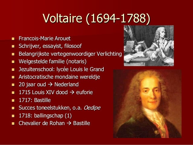 Verlichting Voltaire XVIIIe eeuw Verlichting Voltaire XVIIIe eeuw