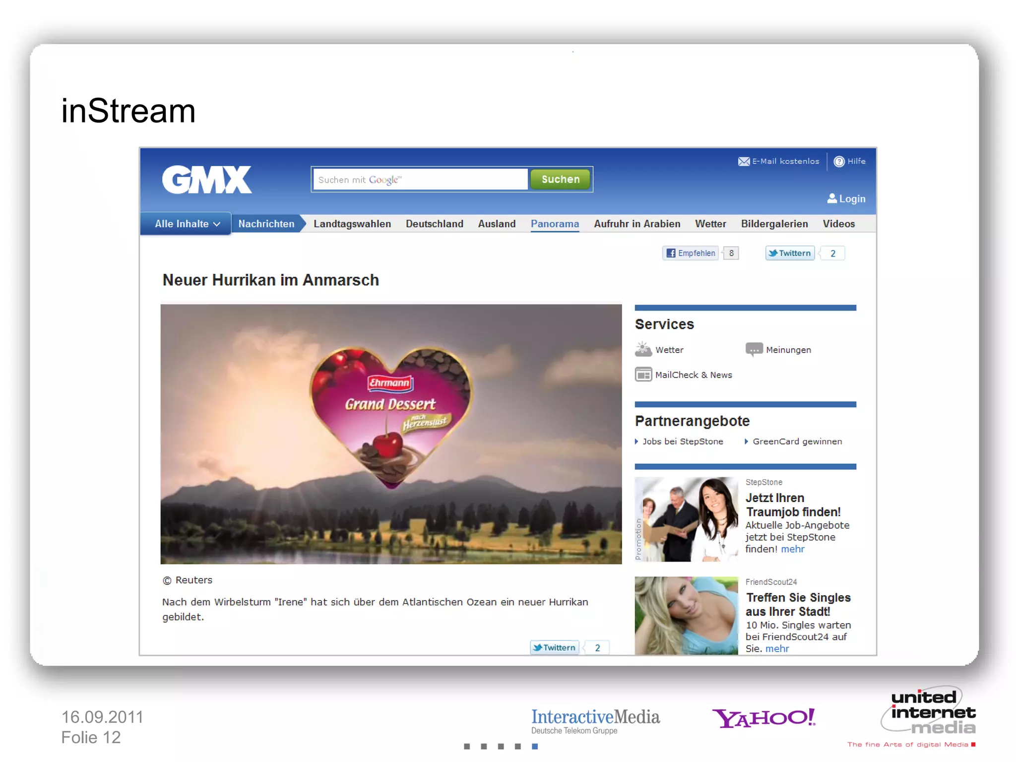 inStream




16.09.2011
Folie 12
 