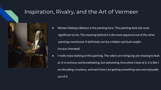 Vermeer and the Masters of Genre Painting | PPT