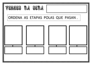 VERMES DA SEDA
 ORDENA AS ETAPAS POLAS QUE PASAN .
 