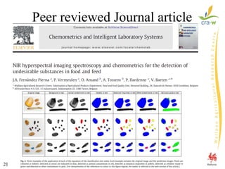 SLOPE and BiRT Hyperspectral Imaging Workshop - BOKU-UFT , Tulln Austria, 20th March 201521
Peer reviewed Journal article
 