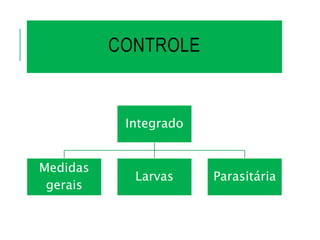 CONTROLE
Integrado
Medidas
gerais
Larvas Parasitária
 