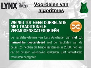 Voordelen van 
algoritmes 
 