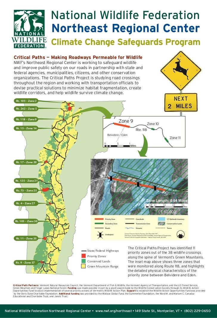 Climate Change Safeguards Program     Critical Paths — Making Roadways Permeable for Wildlife     NWF’s Northeast Regional...