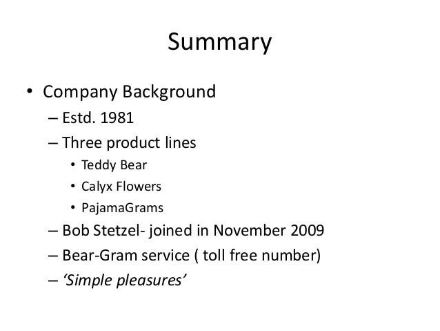 vermont teddy bear case analysis