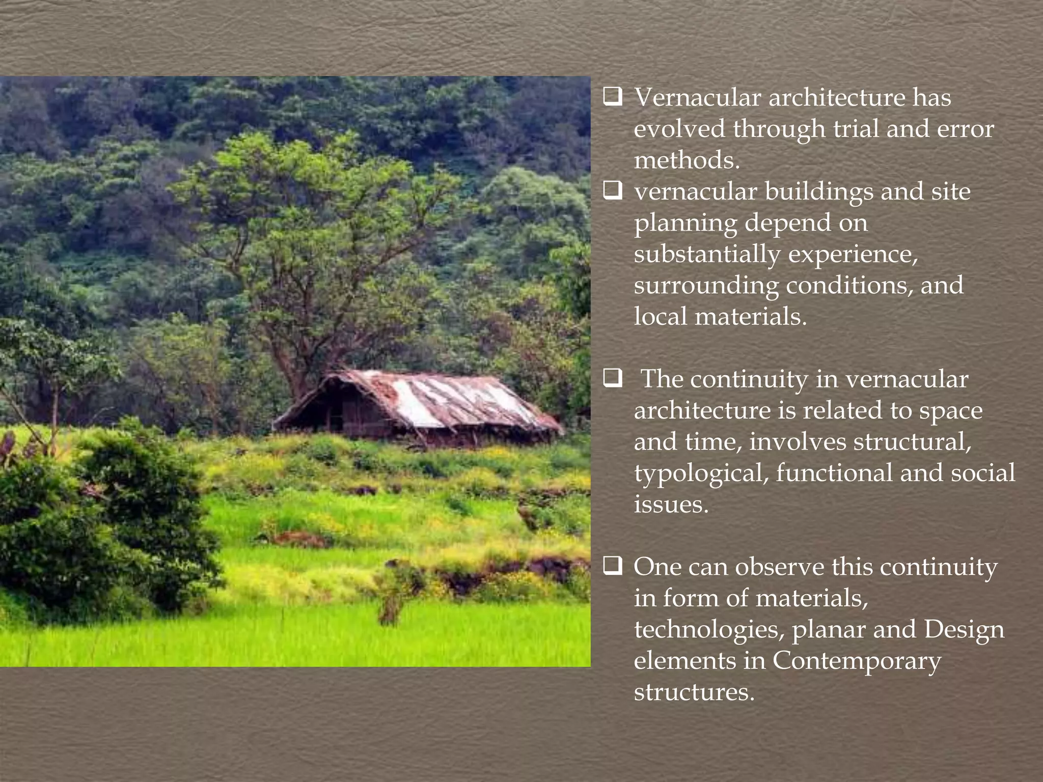 Vernacular Frame Vernacular arch and its adaptation in modern construction. | PPTX