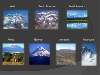 Asia

Africa

South America

Europe

North America

Australia

Antarctica

 