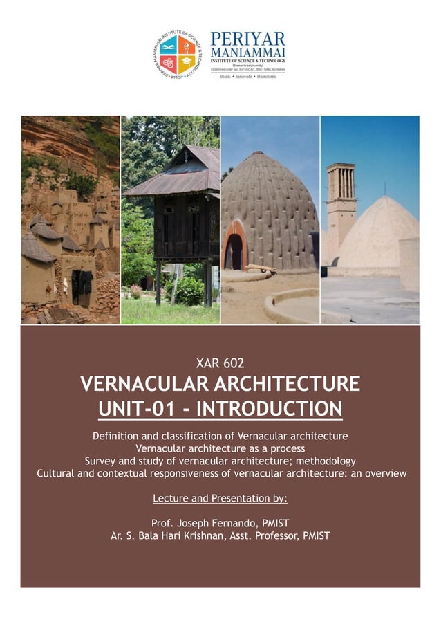 Vernacular architecture introduction | PDF | Houses | Real Estate