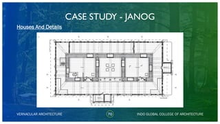 CASE STUDY - JANOG
70
Houses And Details
VERNACULAR ARCHITECTURE INDO GLOBAL COLLEGE OF ARCHITECTURE
 