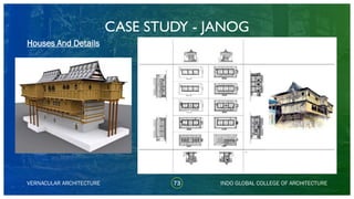 CASE STUDY - JANOG
73
Houses And Details
VERNACULAR ARCHITECTURE INDO GLOBAL COLLEGE OF ARCHITECTURE
 