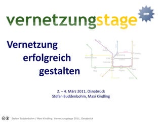 Vernetzung erfolgreich gestalten 2. – 4. März 2011, Osnabrück Stefan Buddenbohm, Maxi Kindling 