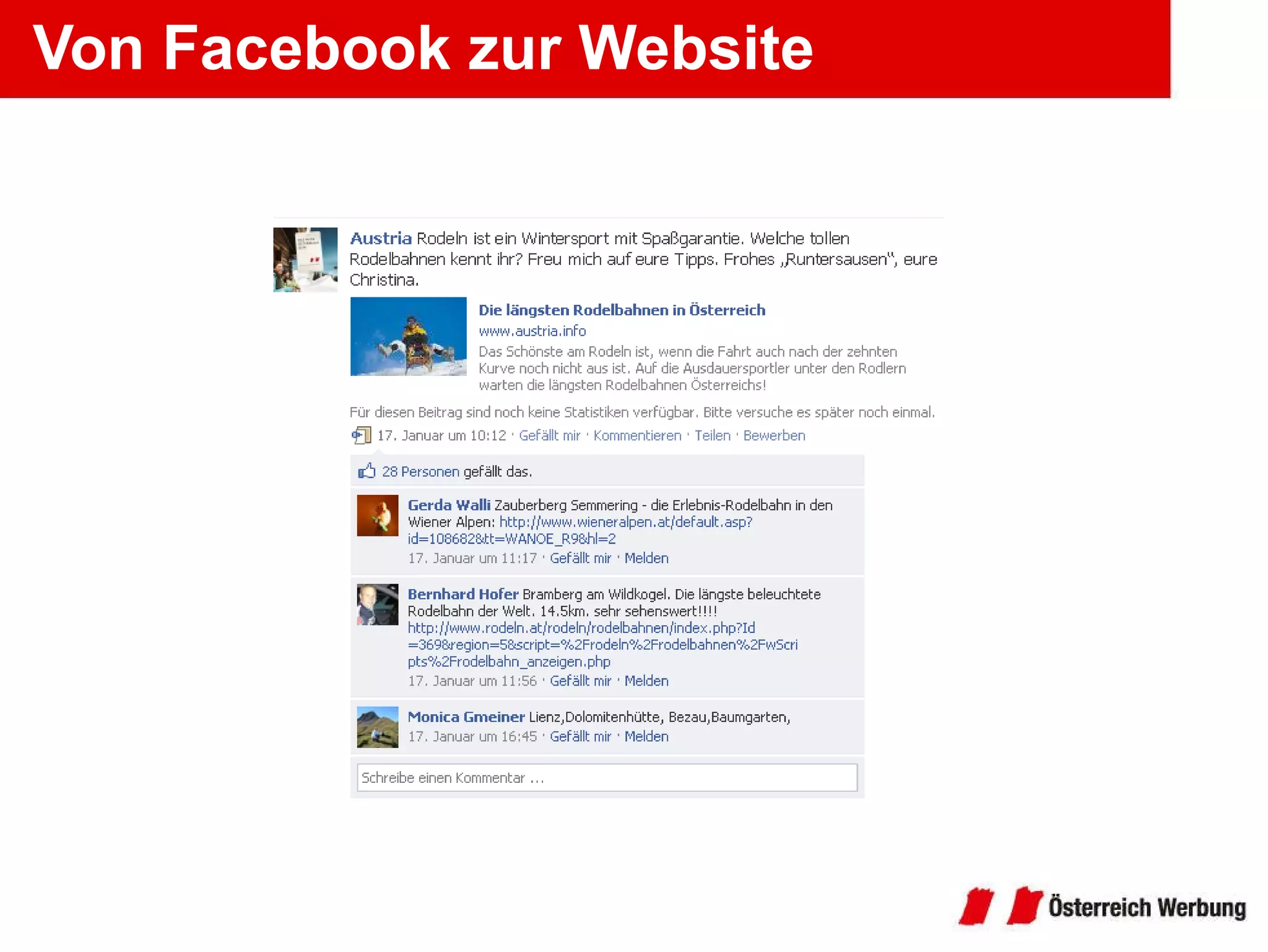 Von Facebook zur Website 