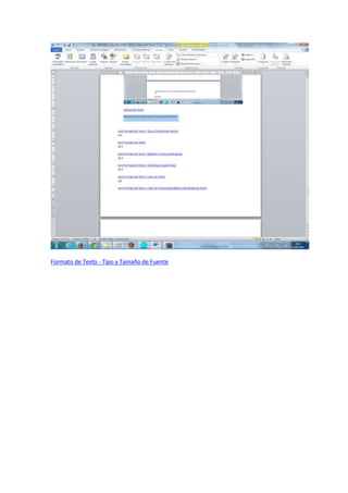 Formato de Texto - Tipo y Tamaño de Fuente
 