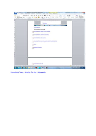 Formato de Texto - Negrita, Cursiva y Subrayado
 