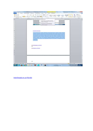 Interlíneado en un Párrafo
 